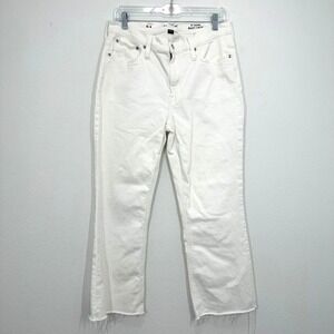 J. Crew Women's Size 31 9" demi-boot‎ crop jean in white wash NWOT Preppy Summer